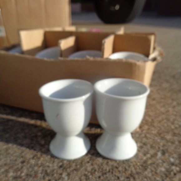 Vintage Scandinavian set of 12 ceramic egg holders, Ceramic Egg Cup, Egg Stand - Picture 2 of 9